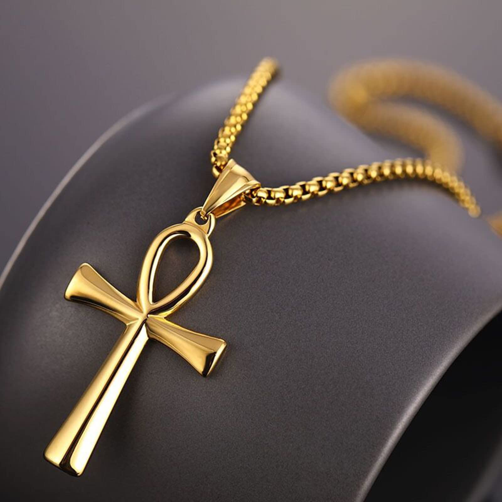 StoryEtain Ankh Necklace Coptic Ankh Cross Pendant Necklace Egyptian Jewelry Religious Ankh Necklace Christmas Gift for Women Men