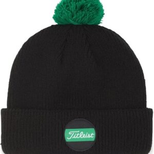 Titleist 2022 Shamrock Collection Boardwalk Pompom Golf Beanie Black/Green One Size Fits Most