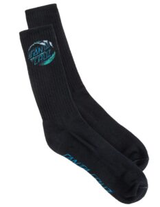 santa cruz wave dot crew socks - black