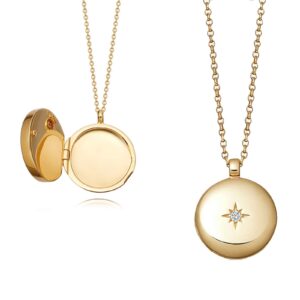 rikelus gold locket necklace for women real gold photo lockets that holds picture