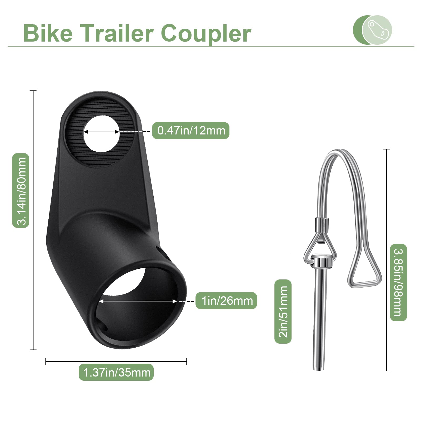 EFEALL Bike Trailer Hitch for Instep Schwinn Bike, Bicycle Trailer Coupler Bikes Trailer Hitch Attachments Trailer Connector Parts Trailers Kids Dog Pet Baby Child Carrier Bikes Trailer Adapter