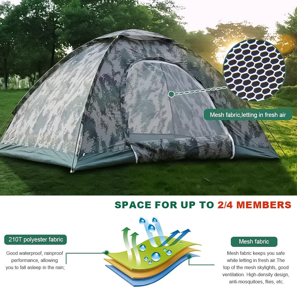 Generic Outdoor Camping Dome Tent, 3-4 Person Waterproof Family Tent with Rainfly, Lightweight and Suitable for Backpacking, Hiking, Traveling