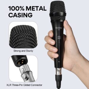 OneOdio ON55 Wired Microphone for Singing - Mic Clips, Metal Female, ON/Off Switch, 16.4ft XLR Cable - Condenser Dynamic Mic for Karaoke Machine, AMP, Speaker, Parties