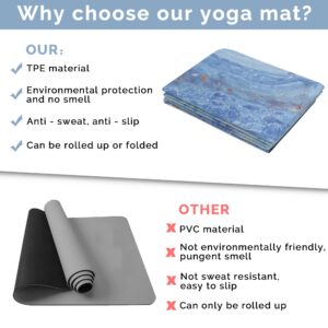 Yoga Mat Suede Printed Folding Travel Non Slip Fitness & Exercise Mat for Hot Yoga Pilates by VANILLACHOCOLATE (4mm Thickness, Pink)