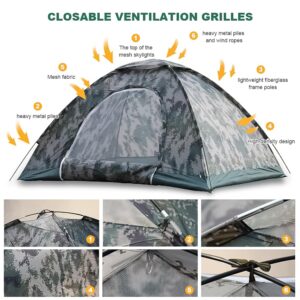 Generic Outdoor Camping Dome Tent, 3-4 Person Waterproof Family Tent with Rainfly, Lightweight and Suitable for Backpacking, Hiking, Traveling