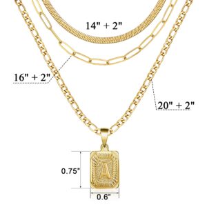 JoycuFF Gold Necklace for Women, Layered Trendy Jewelry for Teen Girls Aesthetic Birthday Gifts for Best Friends Initial Necklace Letter A Pendent 18K Gold Plated