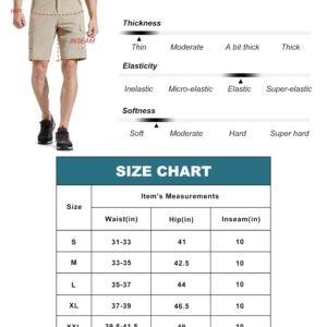 MASKERT Men's Hiking Cargo Shorts,Work Casual Shorts Travel Fishing Golf Stretch Tactical Shorts, Khaki XXL