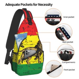 AMRANDOM Rasta Lion Flag Sling Backpack Multipurpose Crossbody Shoulder Bag Travel Hiking Daypack