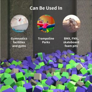 Envirolite 6" Bulk Foam Cubes Full Pallet of Premium Quality Foam Cubes for Foam Pits | for BMX Pits, Trampoline Parks, Ninja Gyms, Gymnastics & Skatepark Foam Pits | 960 Foam Cubes, Lime Green