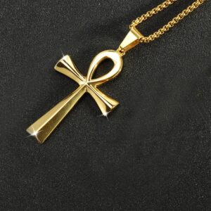 StoryEtain Ankh Necklace Coptic Ankh Cross Pendant Necklace Egyptian Jewelry Religious Ankh Necklace Christmas Gift for Women Men