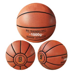 MINDCOLLISION Size 9 Training Basketball, 37" Oversized, Soft PU Leather, Works Wrist Strength, Shooting Arc, Weighted Basketball 1Kg (2.2Lbs)