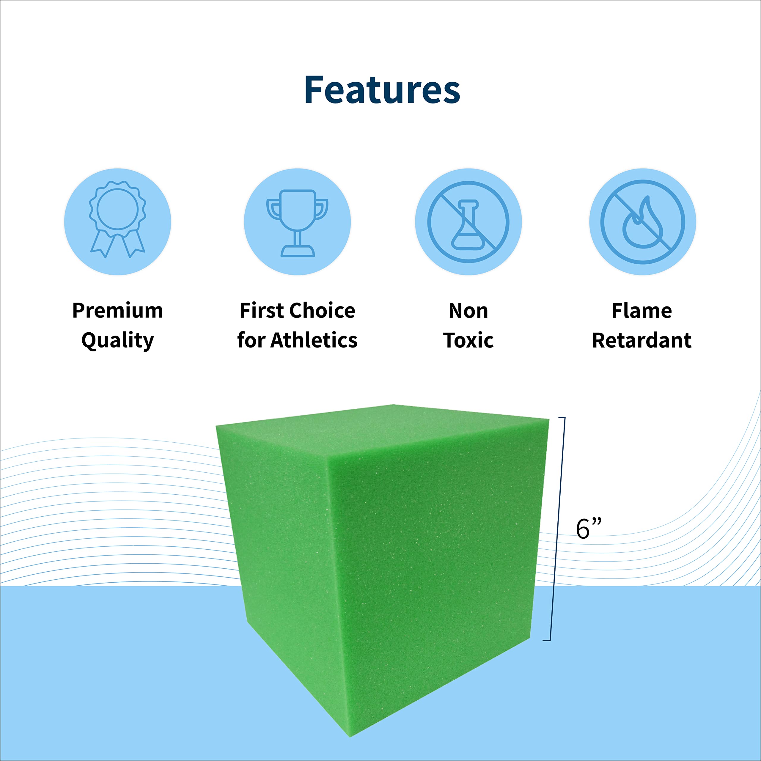 Envirolite 6" Bulk Foam Cubes Full Pallet of Premium Quality Foam Cubes for Foam Pits | for BMX Pits, Trampoline Parks, Ninja Gyms, Gymnastics & Skatepark Foam Pits | 960 Foam Cubes, Lime Green