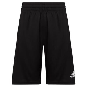 adidas boys elastic waistband bold 3s shorts, black, large us