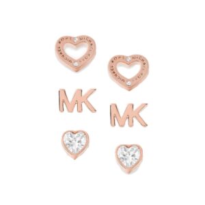 Michael Kors MKJX7797791 Rose Gold Tone Brass Stud Women's Earrings Set