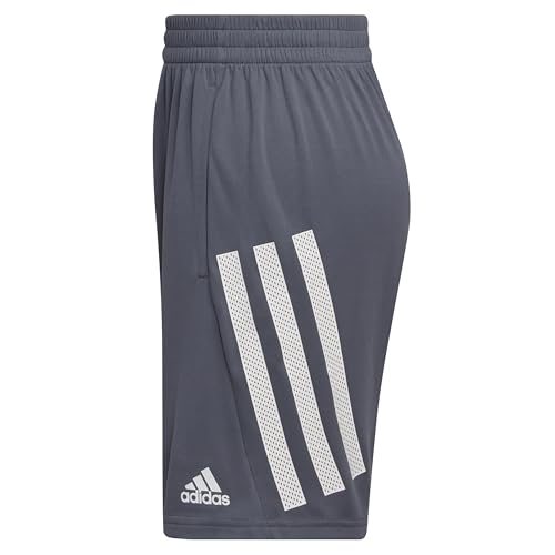 adidas Boys' Elastic Waistband Bold 3S Short, Onix, 7