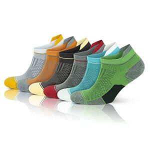 gowith 6 pairs rayon made from bamboo colorful sneaker socks, athletic thin ankle socks, seamless low-cut golf socks for men & women, l/xl, multicolor-6, model: 3152