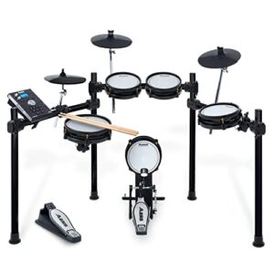 alesis drums command mesh se kit - electric drum set with quiet dual zone mesh pads, usb midi connectivity and 600+ electronic & acoustic drum sounds