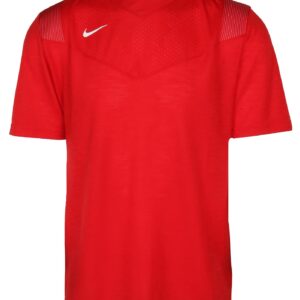 Nike Men's Top Player UV Training Short Sleeve Shirt (Red, Small)