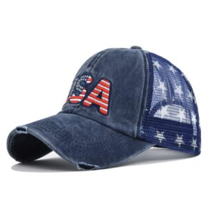 USA Baseball Cap American Style Adjustable Embroidered Dad Hat with American Flag for Men and Women (Style 5)