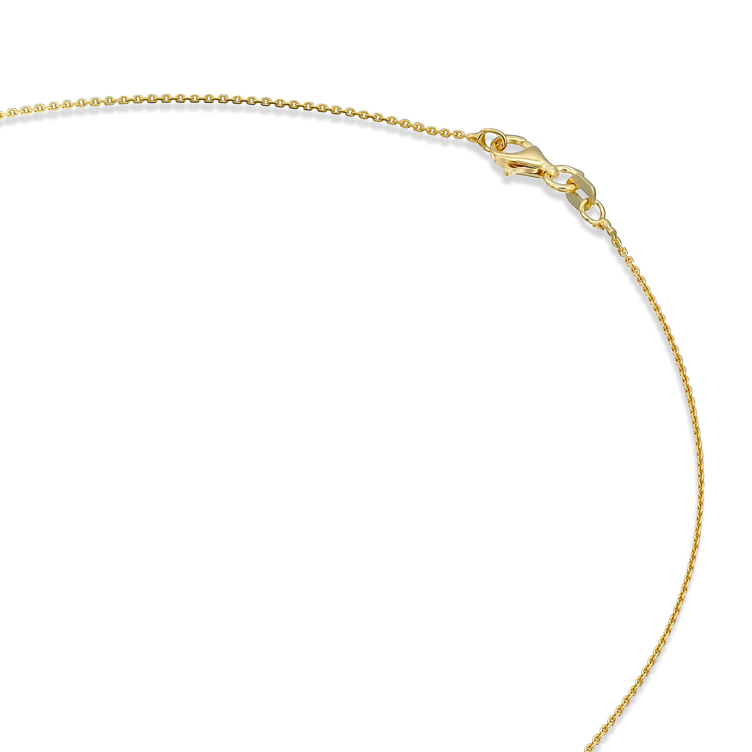 PAVOI Italian Solid 925 Sterling Silver Chain Necklace, 22K Gold Plated, 1.1mm Italian Diamond-Cut Cable Chain Necklace for Women and Men, MADE IN ITALY (18, Yellow Gold)