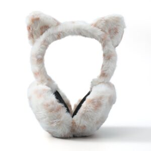 CHUANGLI Cute Winter Earmuffs for Kids Cat Ears Ear Cover Children Leopard Fur Ear Muff Outdoor Ear Covers Plush Ear Warmer