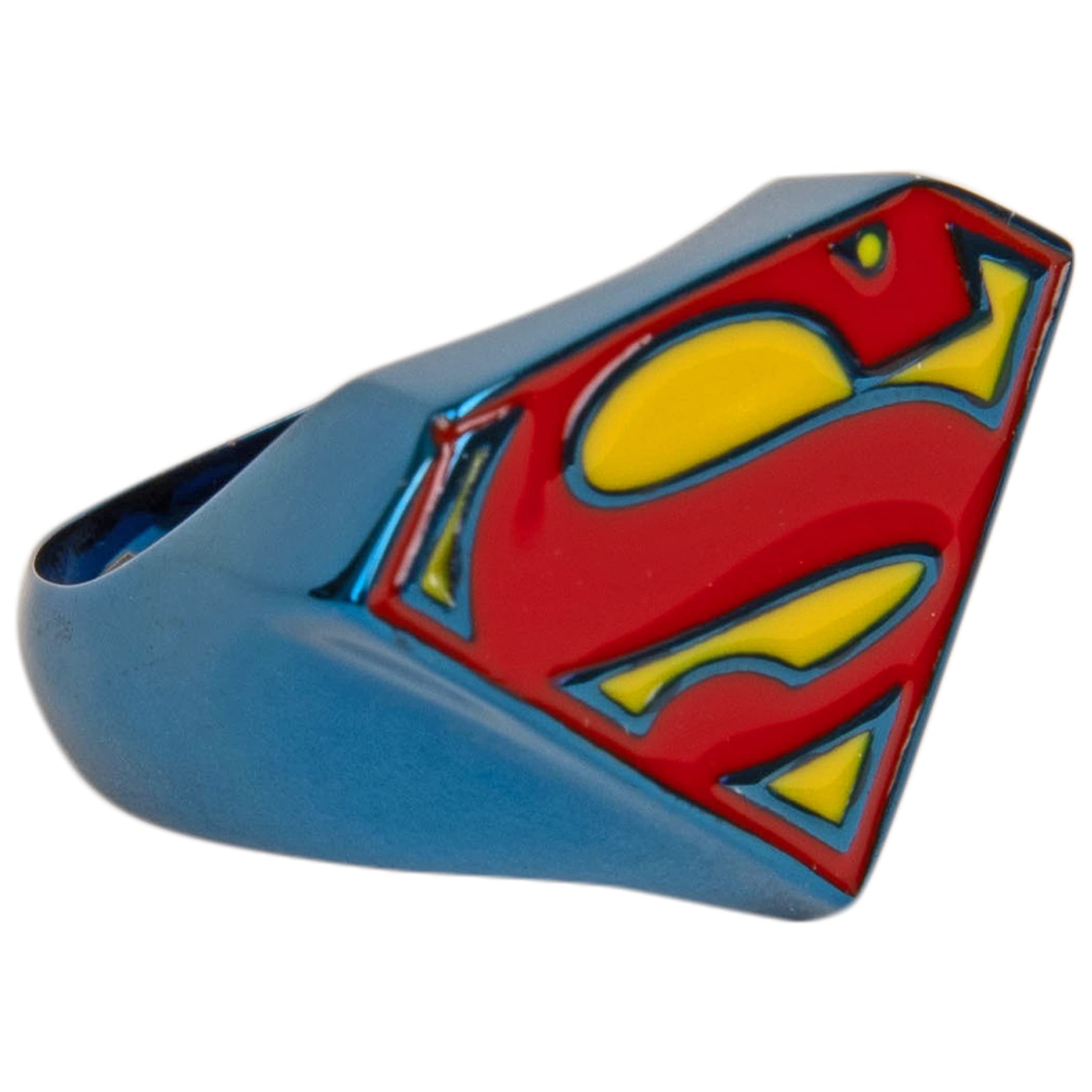 Superman Symbol Blue Power Ring (Size 11)