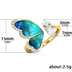 Cute Snake Adjustable Rings for Teens Silver Ring Set Men Kids Play Rings for Girls Butterfly Rings Gold Open Finger Rings Charms Adjustable Rings Gold Band Ring (Gold, One Size)