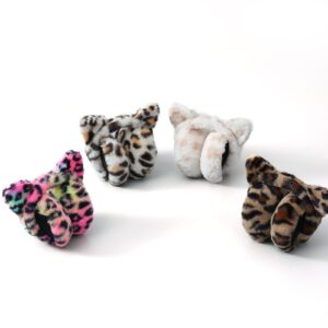 CHUANGLI Cute Winter Earmuffs for Kids Cat Ears Ear Cover Children Leopard Fur Ear Muff Outdoor Ear Covers Plush Ear Warmer