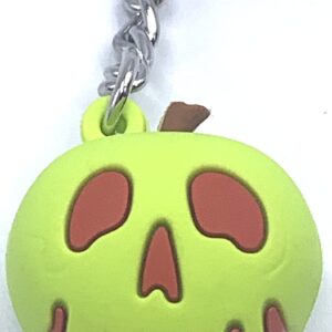 Disney Evil Quenn Iconic Poison Apple Rubber Ball Keychain. Official Snow White Keyring - 3/4" Round