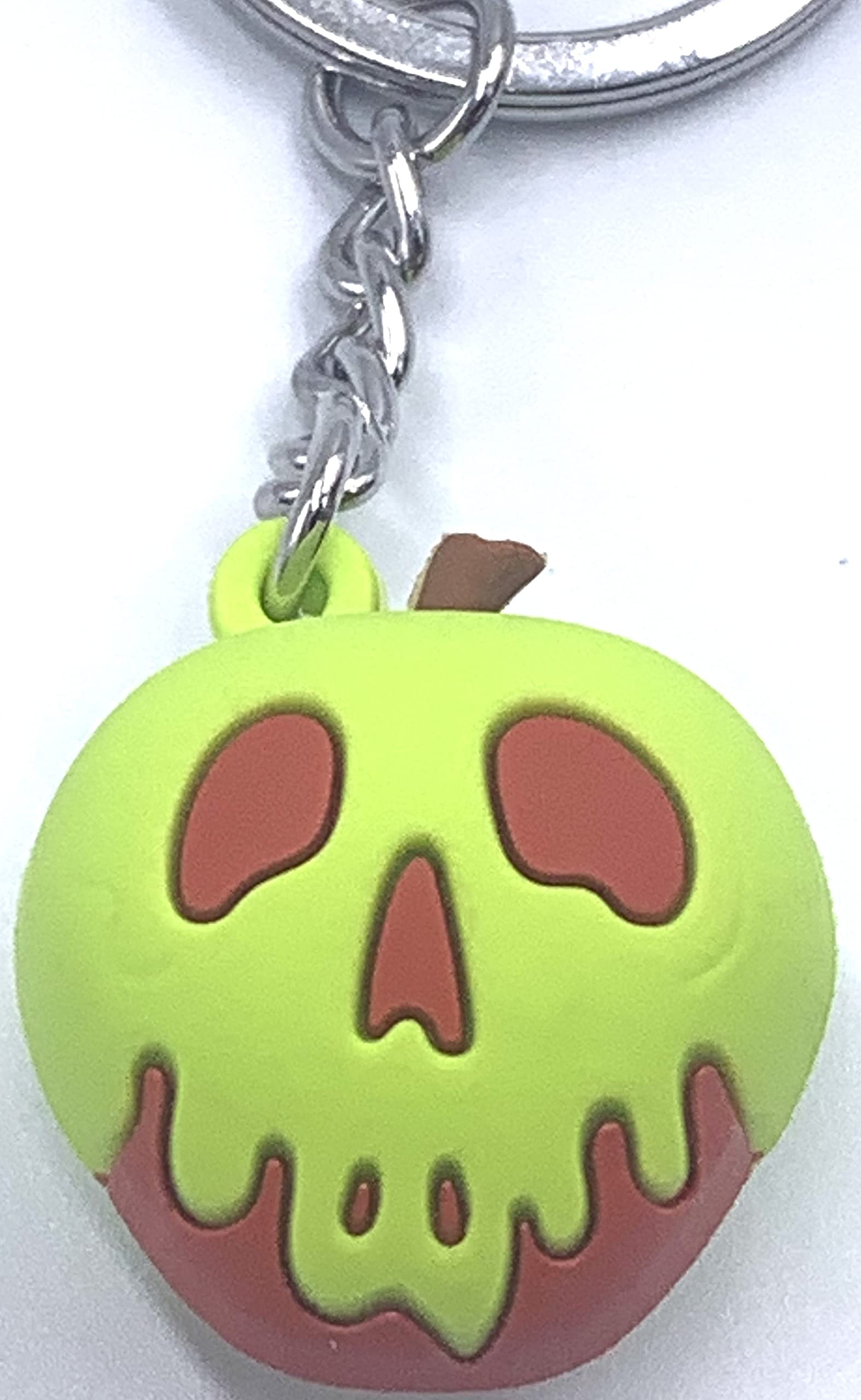 Disney Evil Quenn Iconic Poison Apple Rubber Ball Keychain. Official Snow White Keyring - 3/4" Round