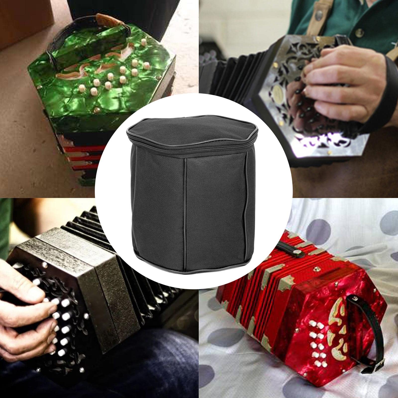 Concertina bag,Accordion Carry Case,Thick Padded,Wear Resistant,Shockproof Professional Accordion Concertina Bag for Students and Beginners