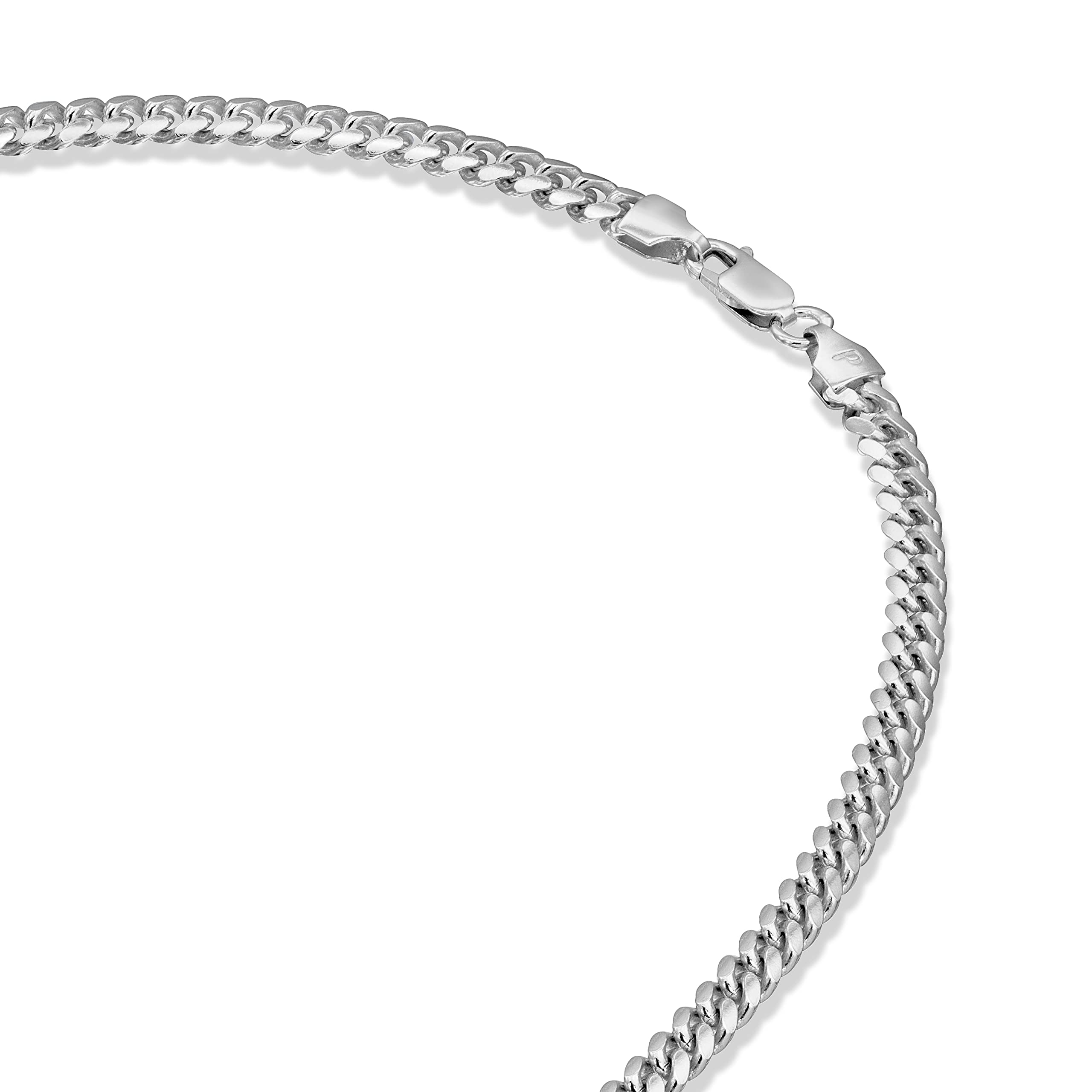 PAVOI Italian Solid 925 Sterling Silver, 5x Thicker 22K Gold Plated, Water Resistant, Italian 5mm Miami Cuban Link Chain Necklace for Men and Women, MADE IN ITALY (20, White Gold)