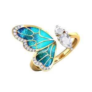 cute snake adjustable rings for teens silver ring set men kids play rings for girls butterfly rings gold open finger rings charms adjustable rings gold band ring (gold, one size)