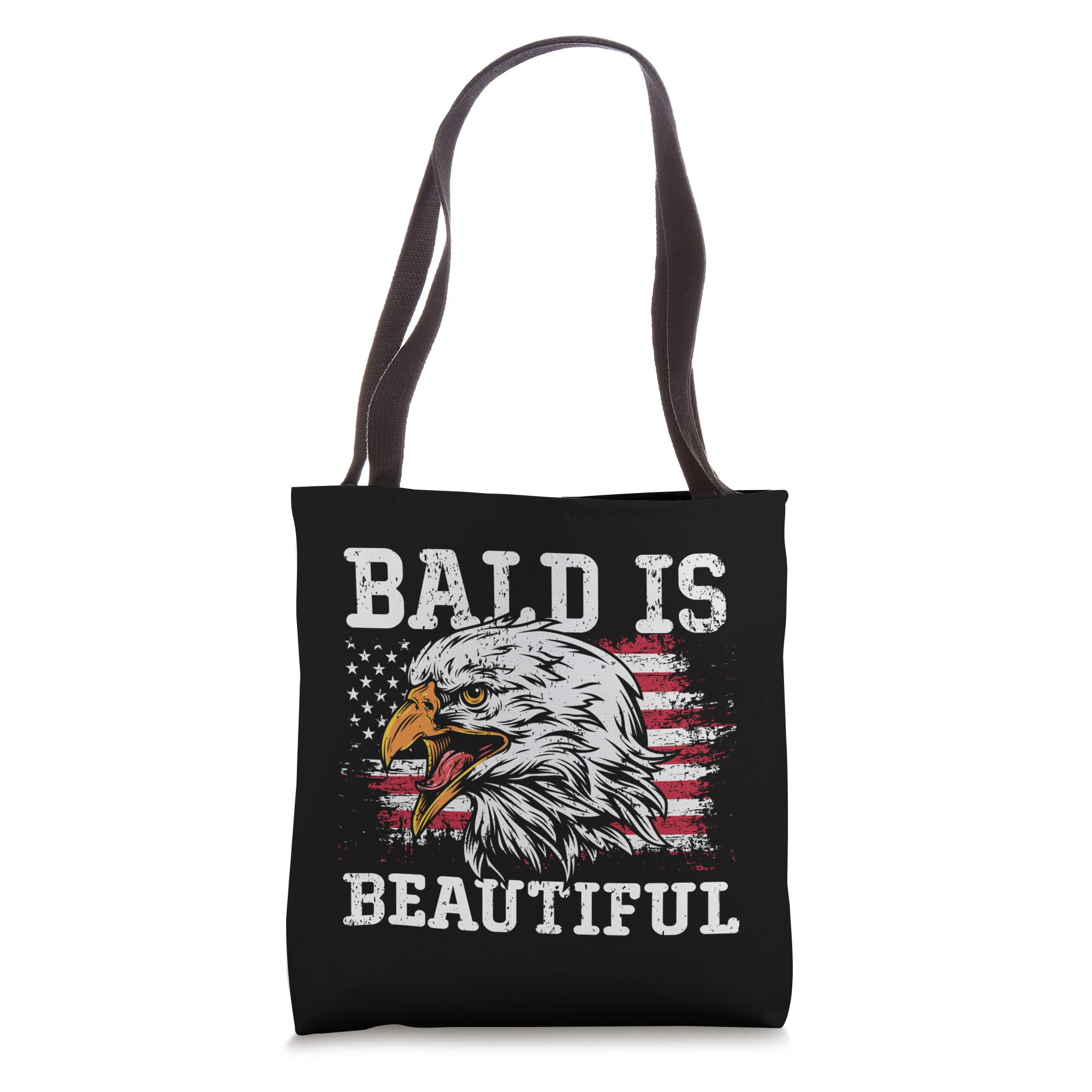 Bald Is Beautiful Eagle Patriotic American Bald Eagle Tote Bag