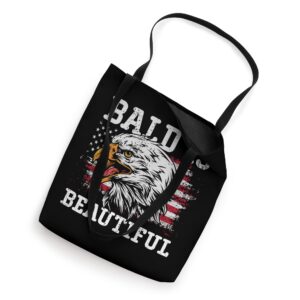 Bald Is Beautiful Eagle Patriotic American Bald Eagle Tote Bag