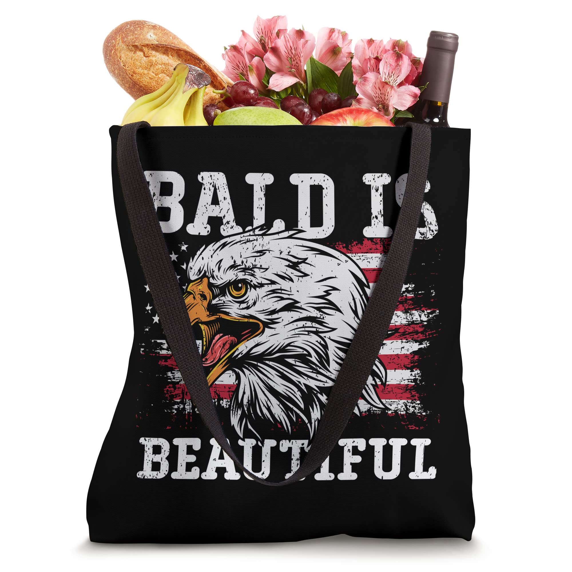 Bald Is Beautiful Eagle Patriotic American Bald Eagle Tote Bag