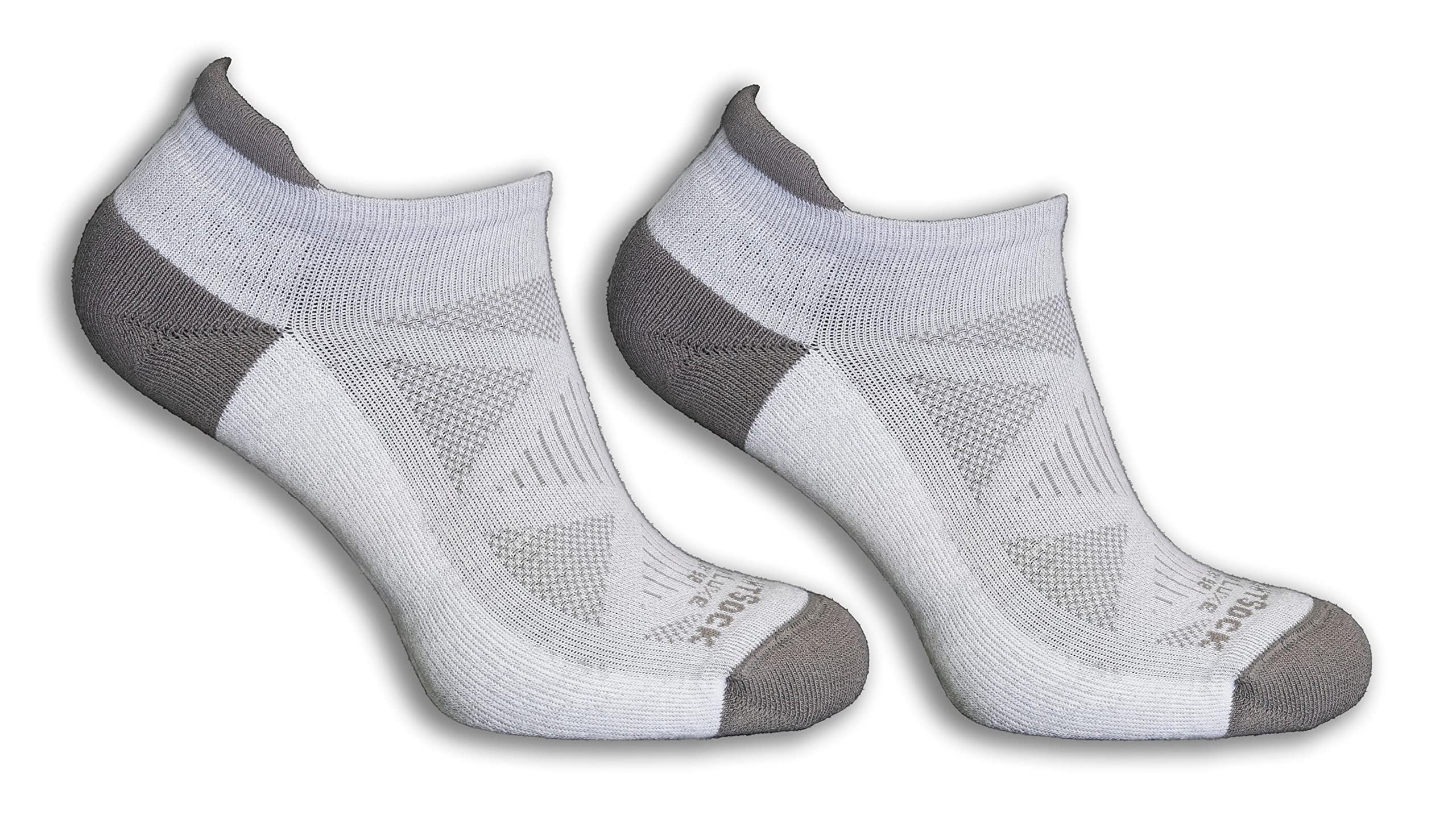 Wrightsock Unisex Run Luxe Single Layer Tab Socks, Titanium, X-Large