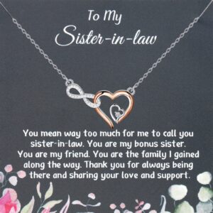 PLITI Sister In Law Necklace Bonus Sister Weeding Gift Sister In Law Appreciation Gift Unbiological Sister Wedding Jewelry (sister in law nec)