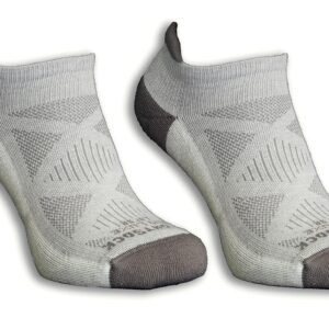 Wrightsock Unisex Run Luxe Single Layer Tab Socks, Titanium, X-Large