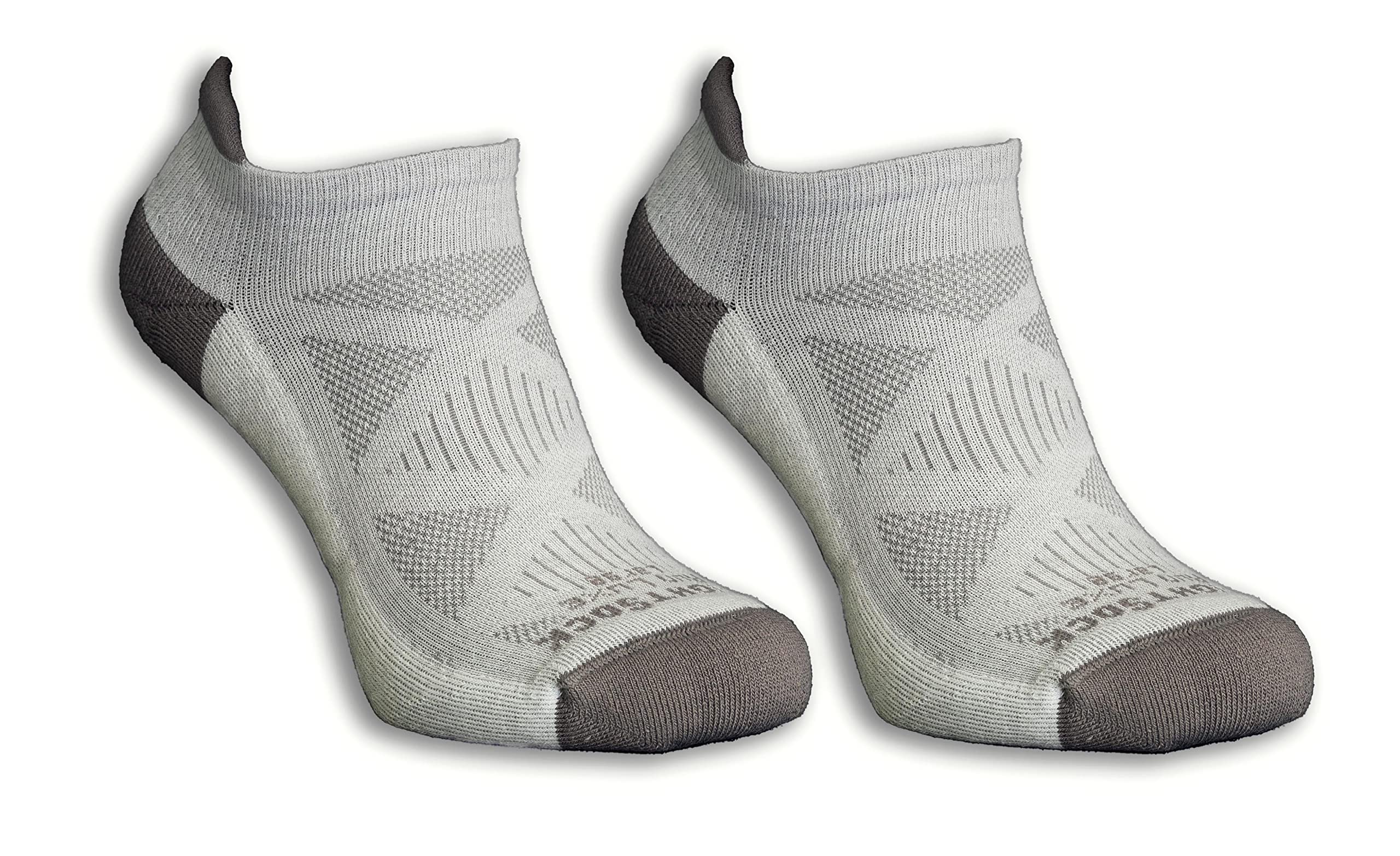 Wrightsock Unisex Run Luxe Single Layer Tab Socks, Titanium, X-Large