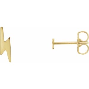 auriga fine jewelry 14k yellow gold lightning bolt stud earrings gift for women