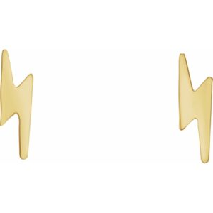 Auriga Fine Jewelry 14K Yellow Gold Lightning Bolt Stud Earrings Gift for Women