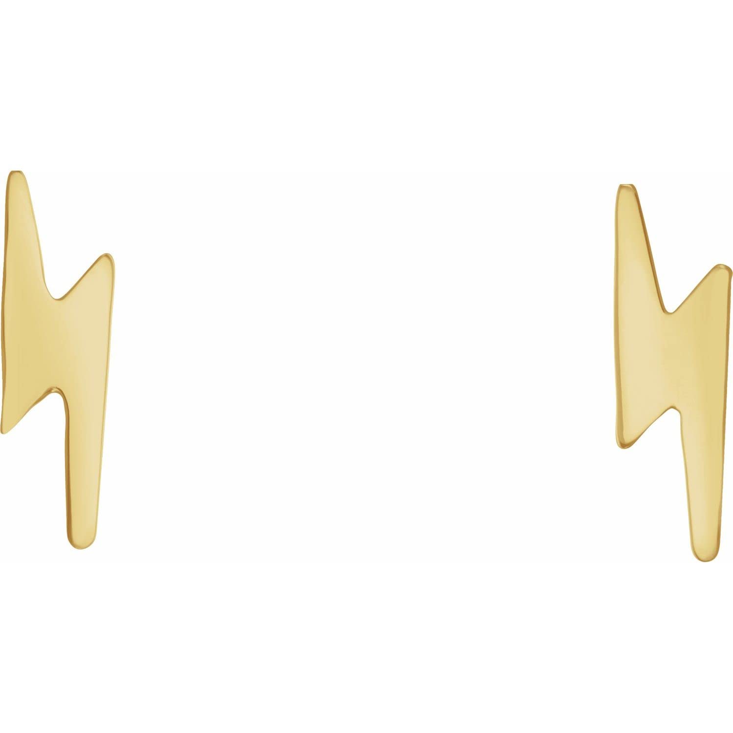 Auriga Fine Jewelry 14K Yellow Gold Lightning Bolt Stud Earrings Gift for Women