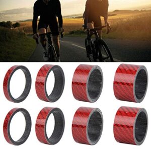 Bike Front Fork Spacer, Edge Headset Stem Washer Fine Texture Carbon Fiber for Road for Outdoor Cycling Activities(Red)