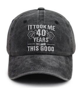 40th birthday decorations for men women, vintage 1984 40 year baseball cap, funny cotton adjustable embroidered hat for dad mom wife husband friends