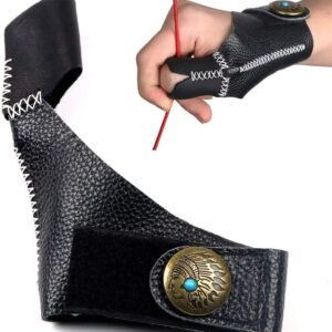 TOPARCHERY Leather Archery Glove and Finger Tabs Bundle