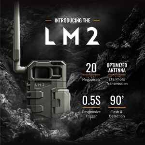 SPYPOINT LM2 Twin Pack Cellular Trail Camera - 20MP Photos, Infrared Game Night Vision Photos, 90' Flash Trail Camera & Detection Range + SD Cards (LM2-VZN)