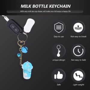 PRETYZOOM 2pcs Milk Tea Cup Pendant Bell Key Chain Acrylic Key Chain Elegant Key Chain Bag Pendant Key Ring Holder Milk Bottle Key Decoration Keychain Holder Key Accessory Bell Key Ring