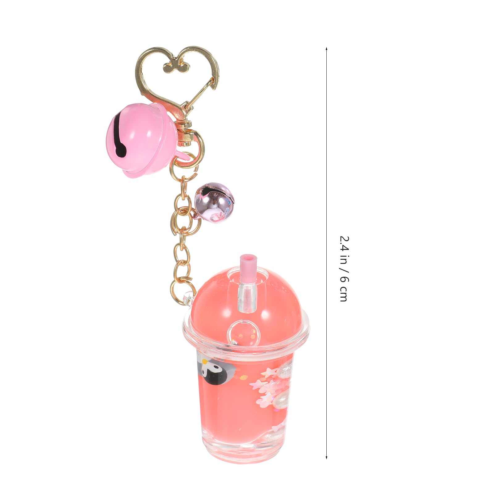 PRETYZOOM 2pcs Milk Tea Cup Pendant Bell Key Chain Acrylic Key Chain Elegant Key Chain Bag Pendant Key Ring Holder Milk Bottle Key Decoration Keychain Holder Key Accessory Bell Key Ring