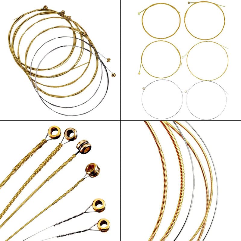 Acoustic Guitar Strings,3 Sets guitar strings acoustic 6 string set (Gold,Brass,Multicolor),with Guitar String Winder Guitar Kit,6 Pieces Celluloid Guitar Picks